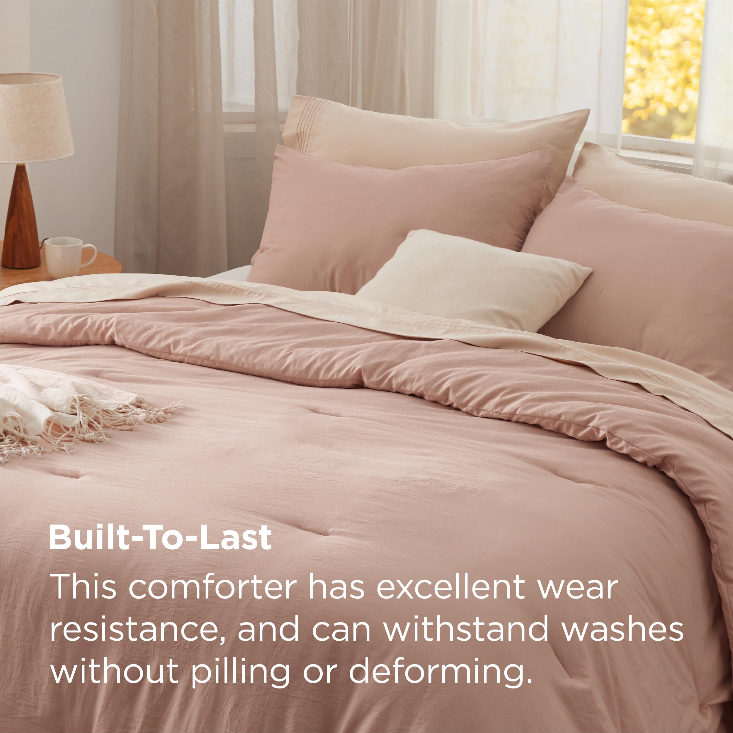 Bedsure quilted stitching detail highlighting durable construction and sustained loft benefit