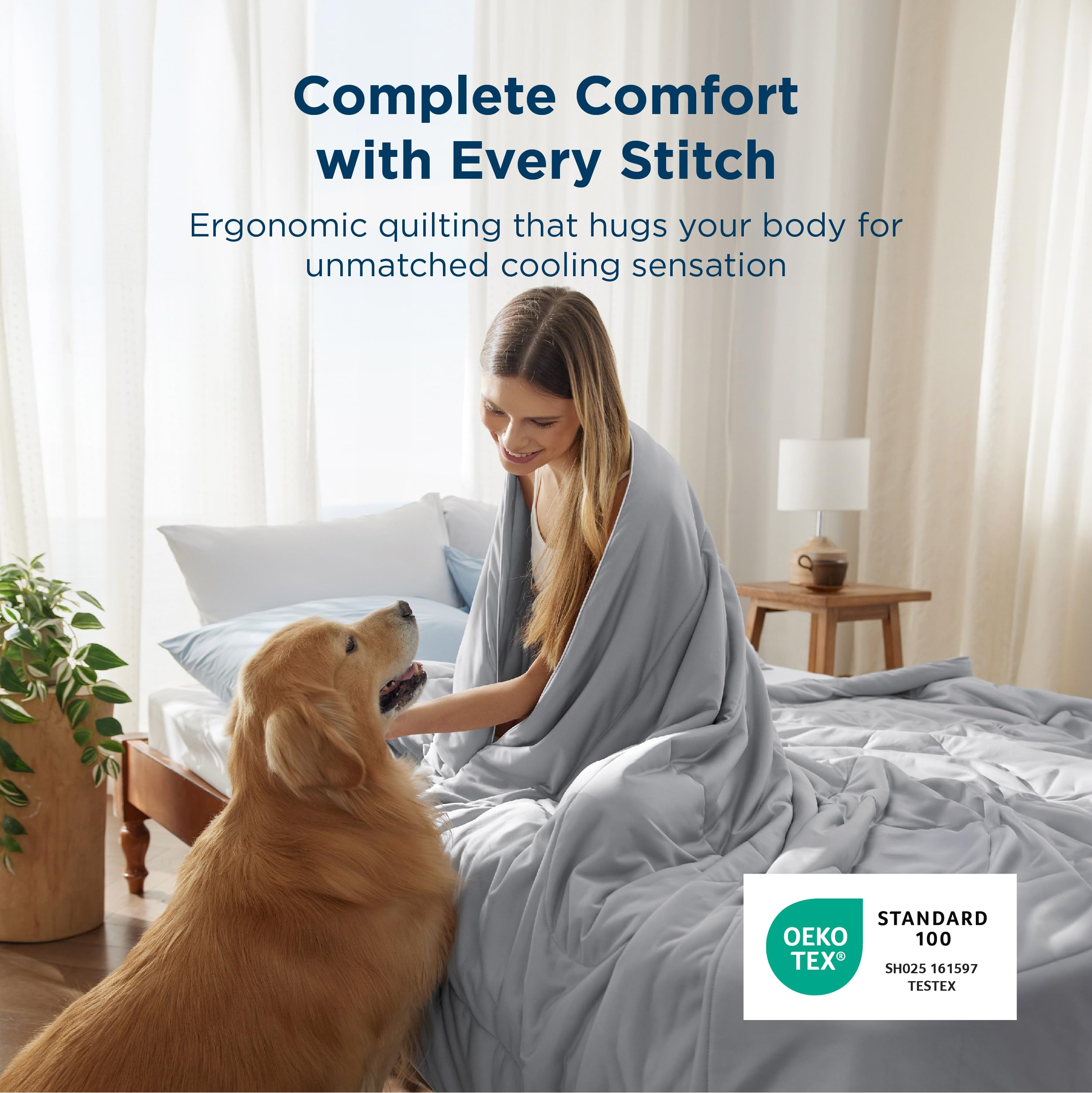 Bedsure quilting edge stitching detail ensuring even fill distribution and durability