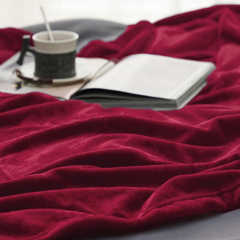Bedsure red on queen bed styled adds warm decor accent