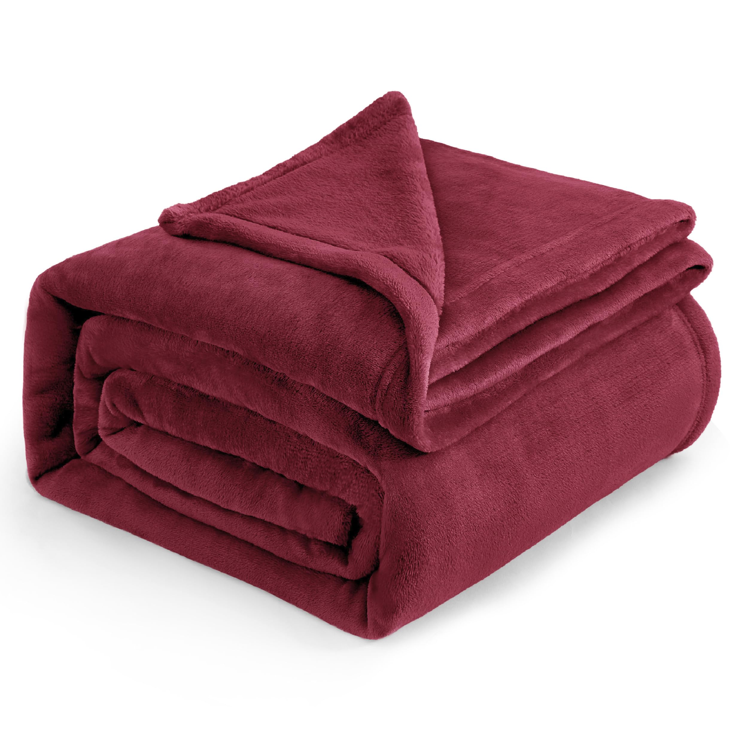 Bedsure red queen front view shows large cozy coverage