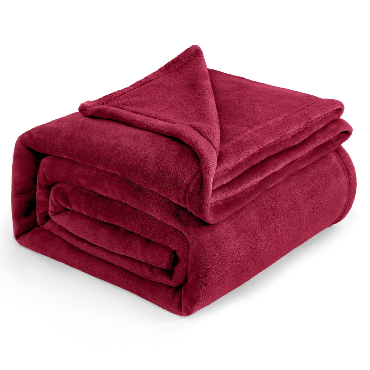 Bedsure red queen front view shows large cozy coverage