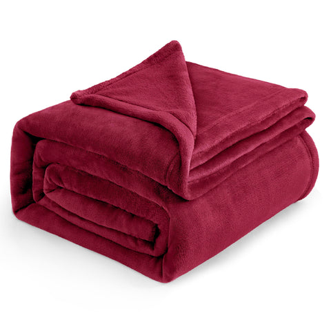 Bedsure red queen front view shows large cozy coverage