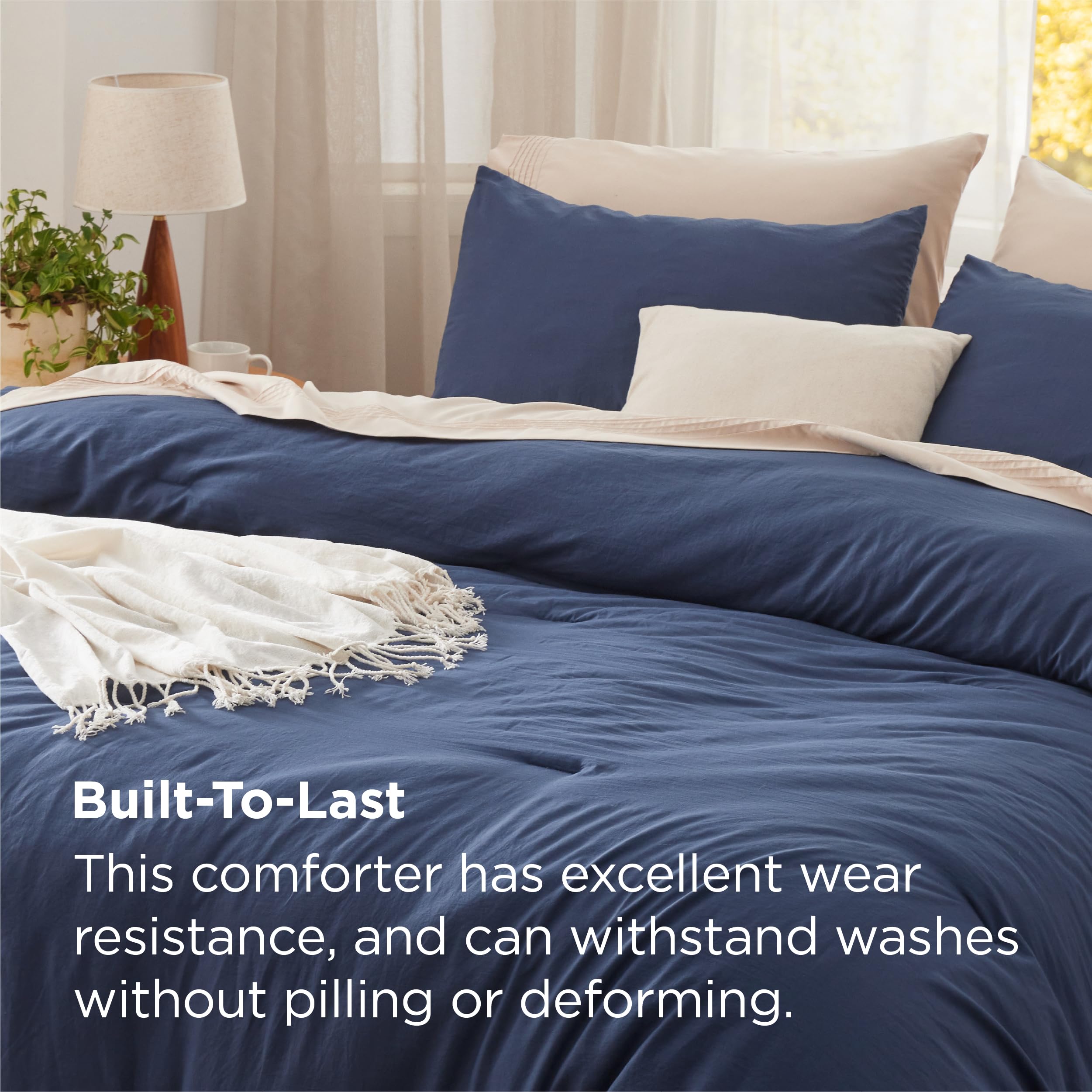 Bedsure reverse side showing contrasting color for reversible styling and quick bedroom refresh