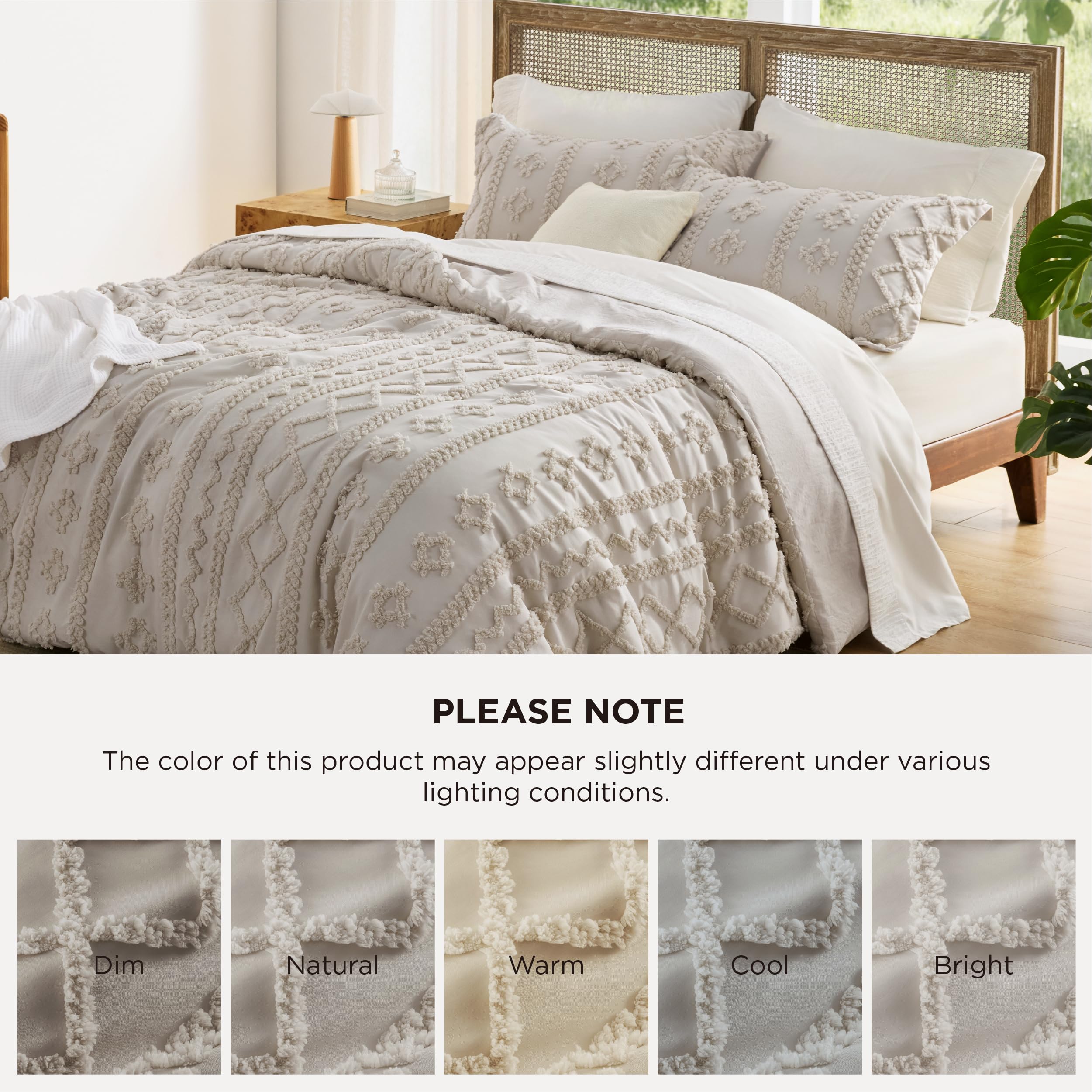 Bedsure comforter reverse side displaying backing pattern and versatility