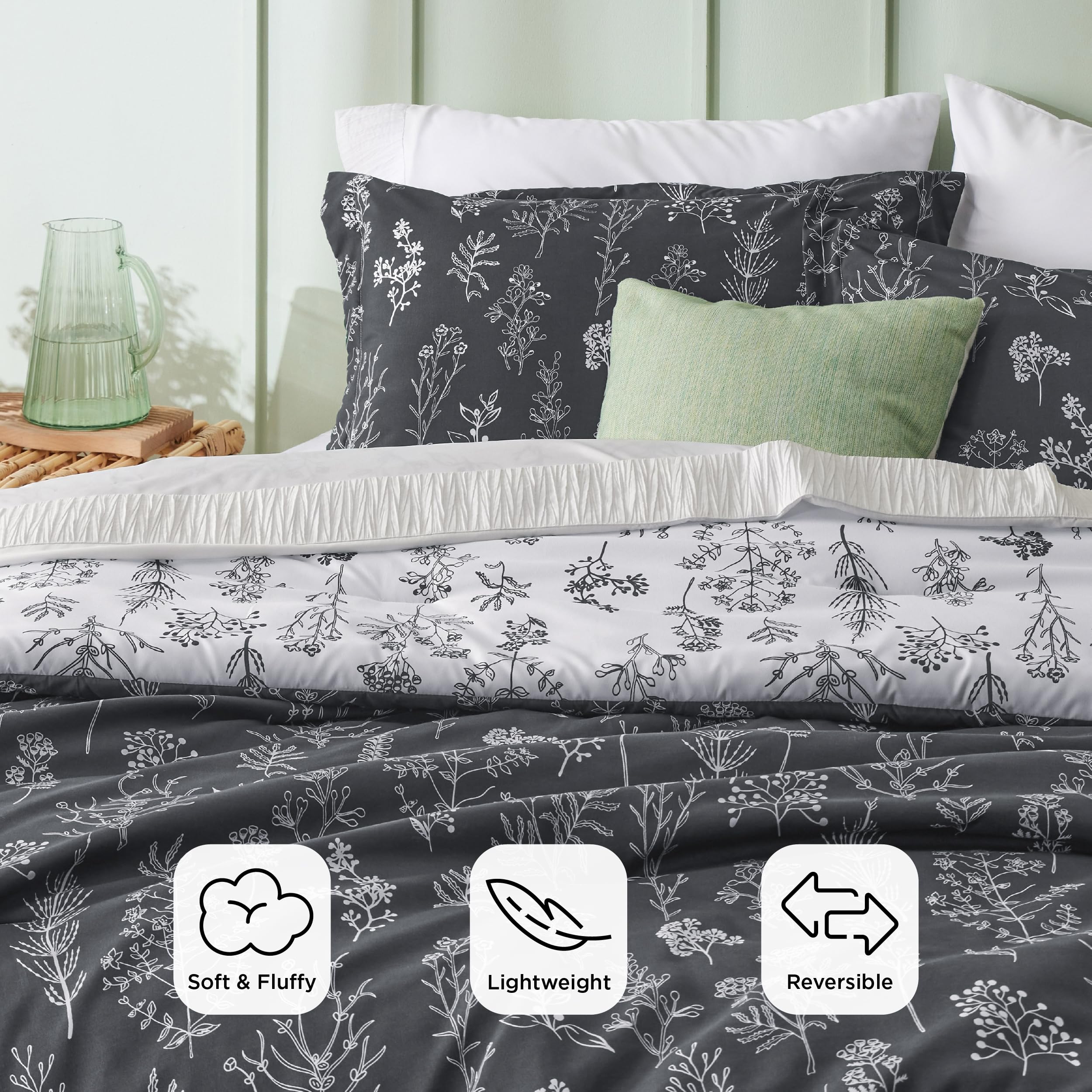 Bedsure reverse side solid color displayed for instant style change
