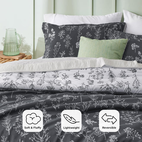 Bedsure reverse side solid color displayed for instant style change