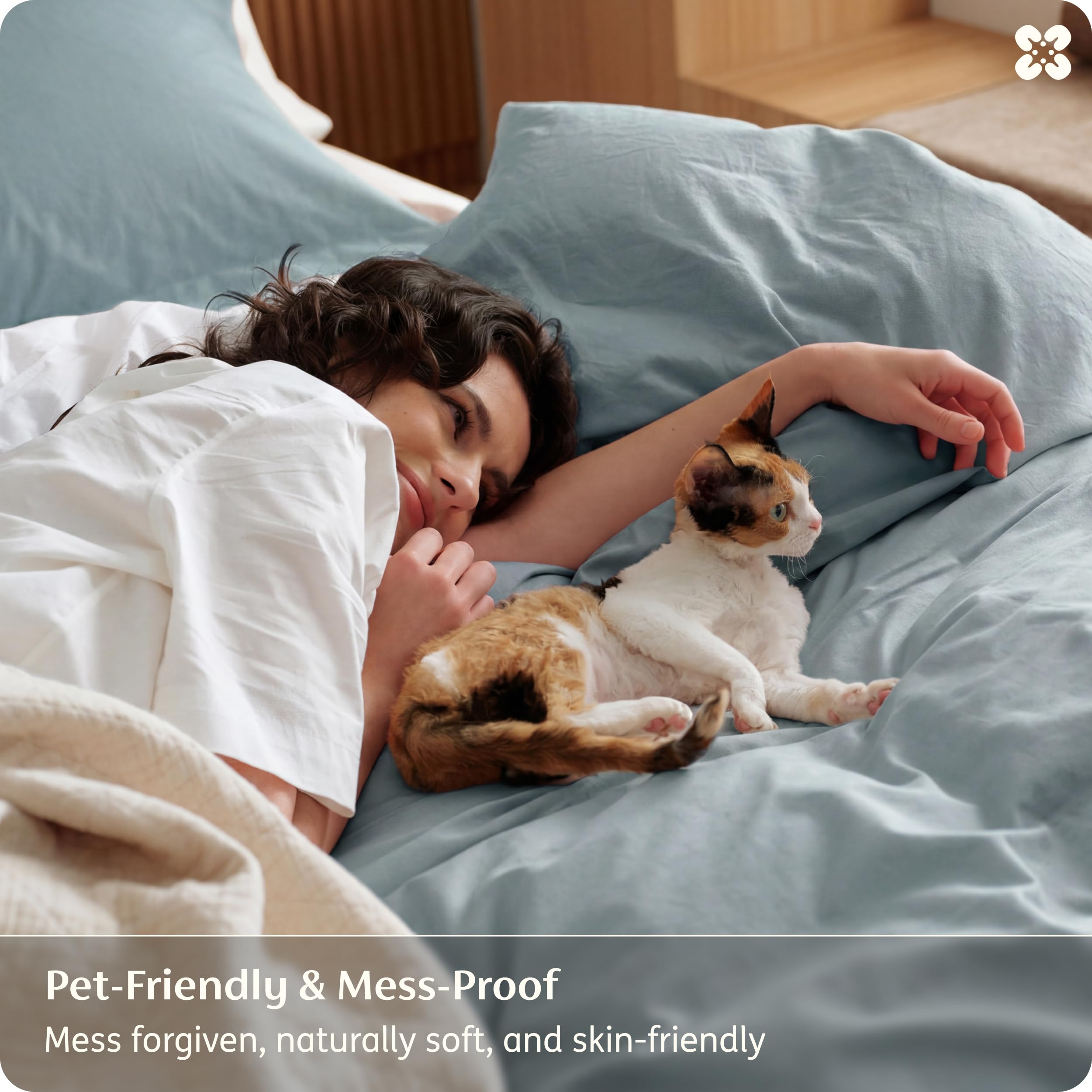 Bedsure duvet cover next to ruler showing queen size fit and accurate dimensions