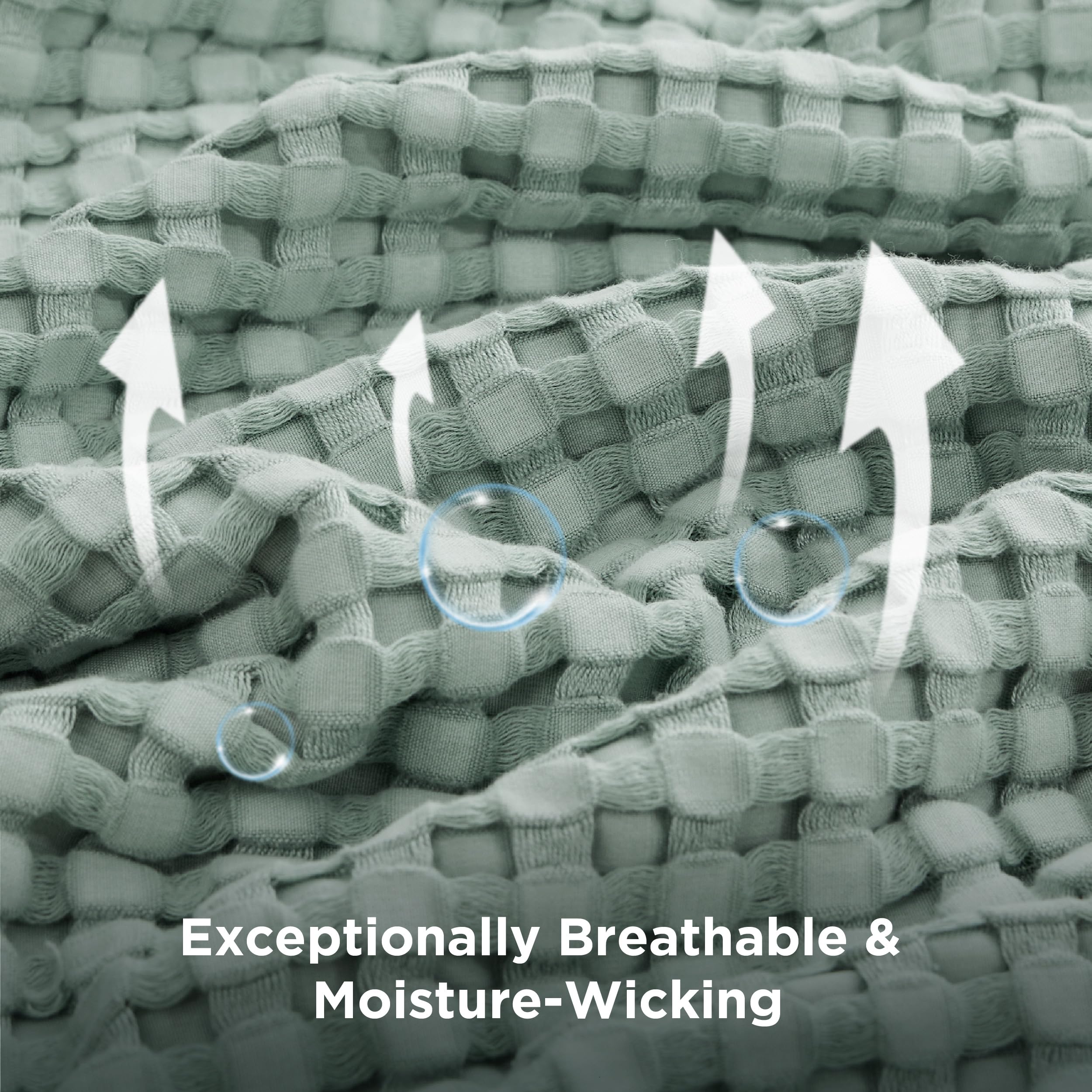 Bedsure next to ruler showing oversized king scale and generous drape benefit