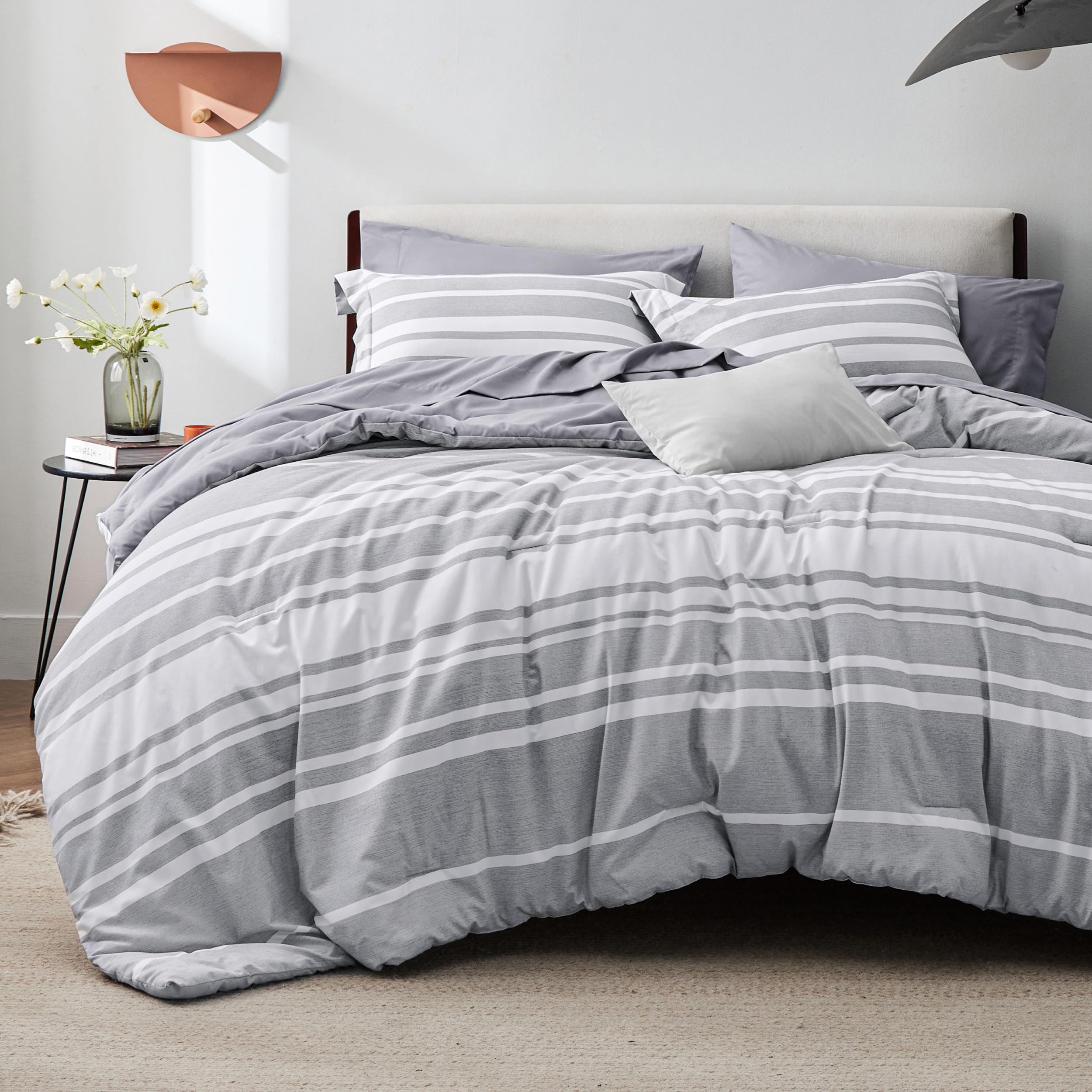 Bedsure seven piece set laid out showing included pieces convenience benefit