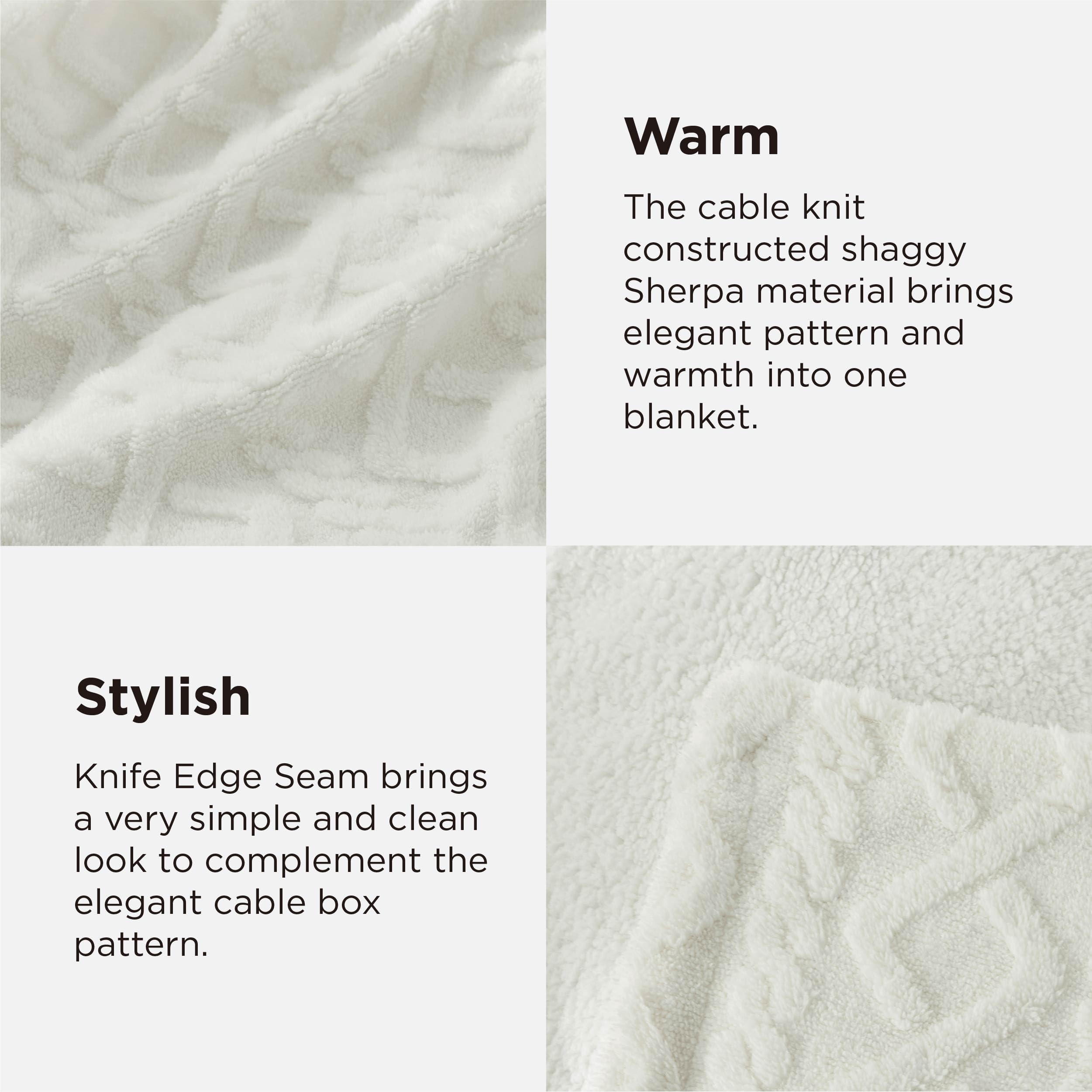 Bedsure shaggy sherpa pile macro shows soft fibers for cozy comfort