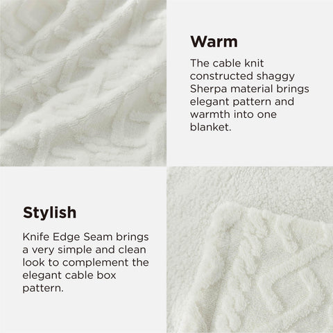Bedsure shaggy sherpa pile macro shows soft fibers for cozy comfort