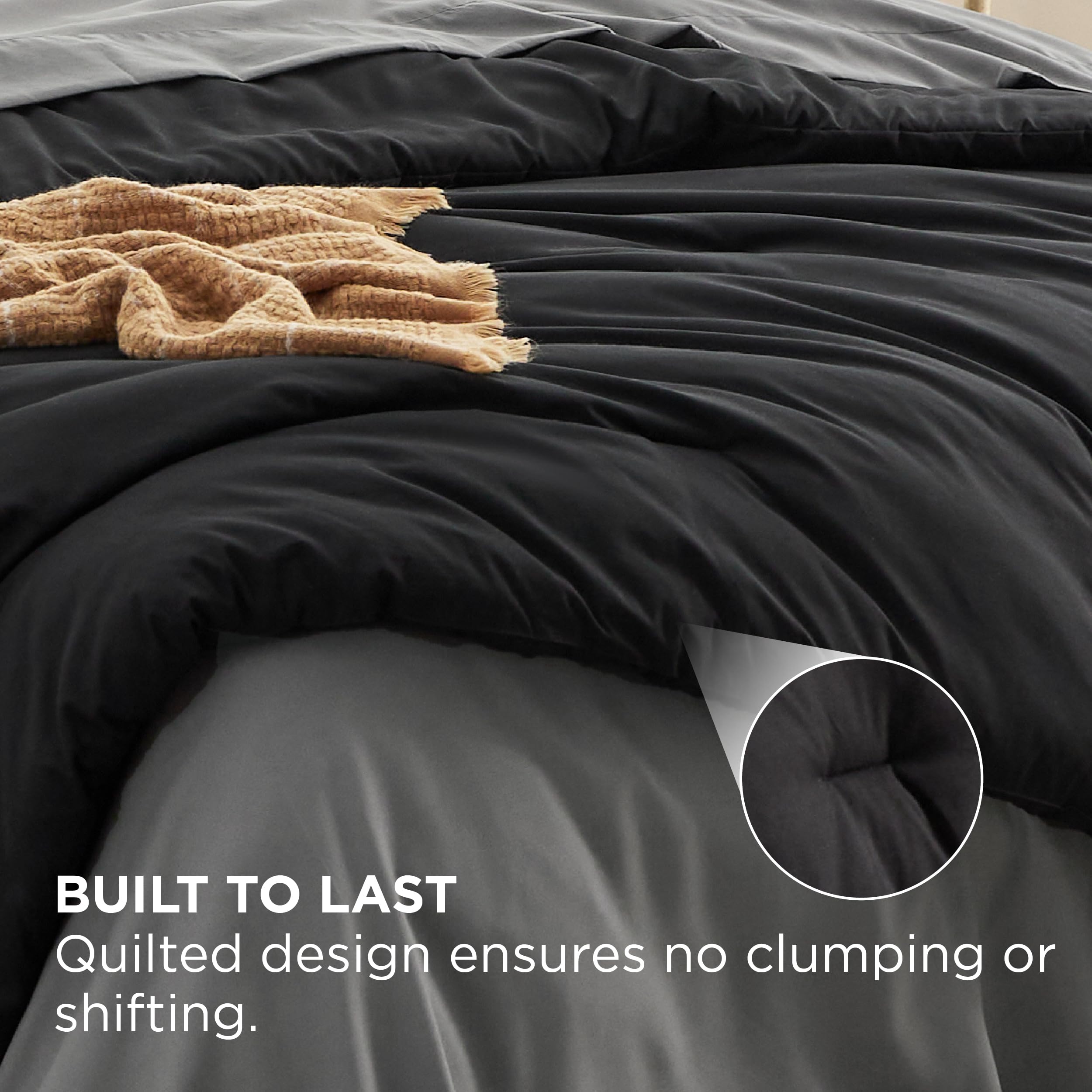 Bedsure sheet and fitted overview showing deep-pocket fit and neat tuck