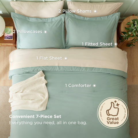 Bedsure sheets and shams dual-tone contrast for layered visual depth