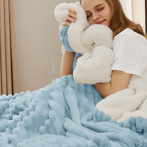 Bedsure fabric close-up highlighting plush velour texture for cozy comfort