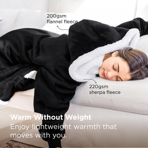 Bedsure sherpa lining close-up highlighting plush warmth and comfort