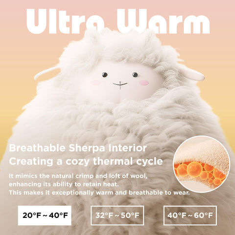 Bedsure close-up of sherpa lining highlighting soft plush warmth