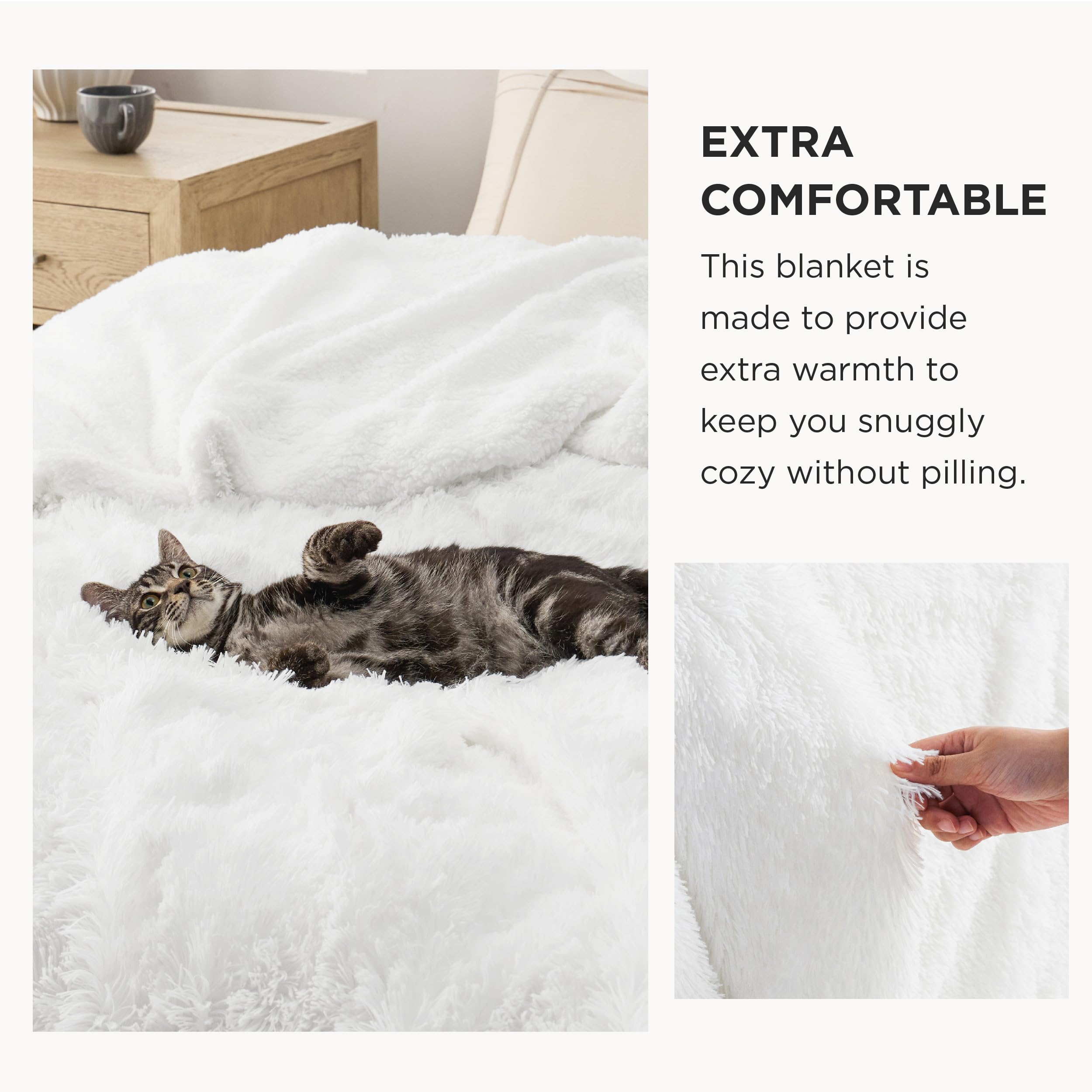 Bedsure Sherpa reverse close-up showing soft backing and warmth