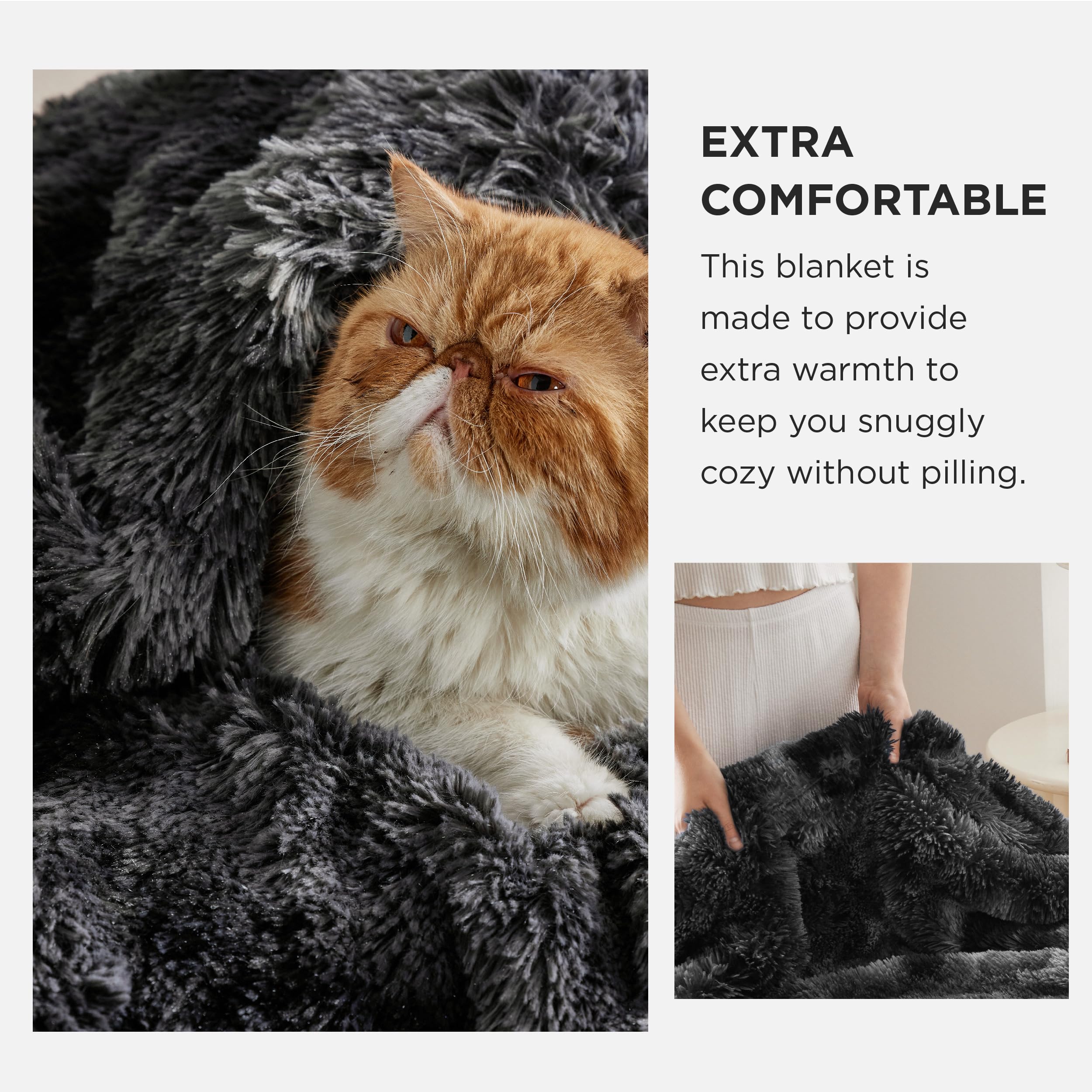 Bedsure Sherpa reverse close-up shows soft warmth benefit
