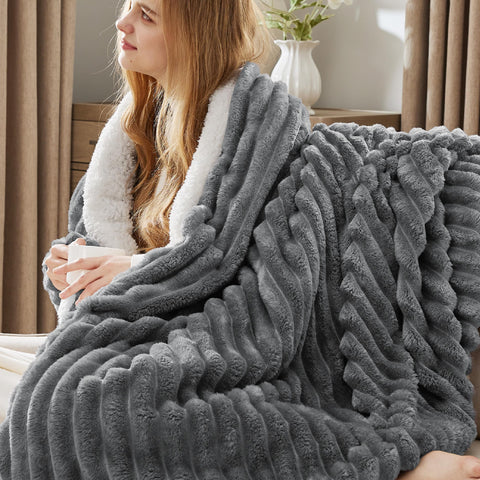 Bedsure sherpa reverse close-up, soft texture for extra warmth