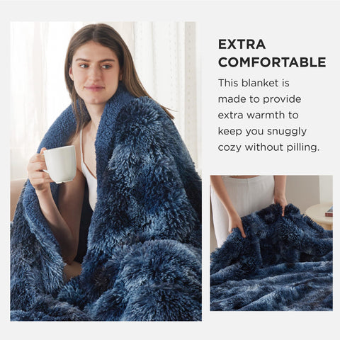 Bedsure Sherpa reverse close-up showing soft backing for gentle warmth and comfort
