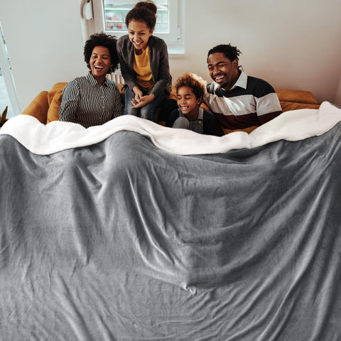 Bedsure Sherpa reverse detail showing plush loft and insulating warmth