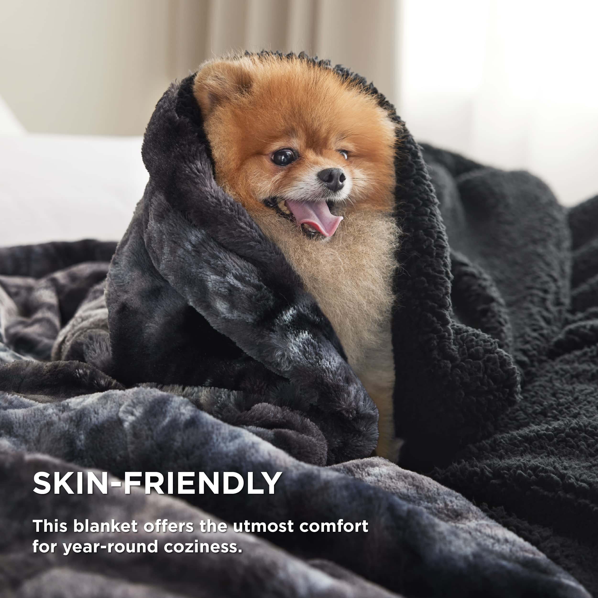 Bedsure Sherpa reverse detail highlighting cozy warmth
