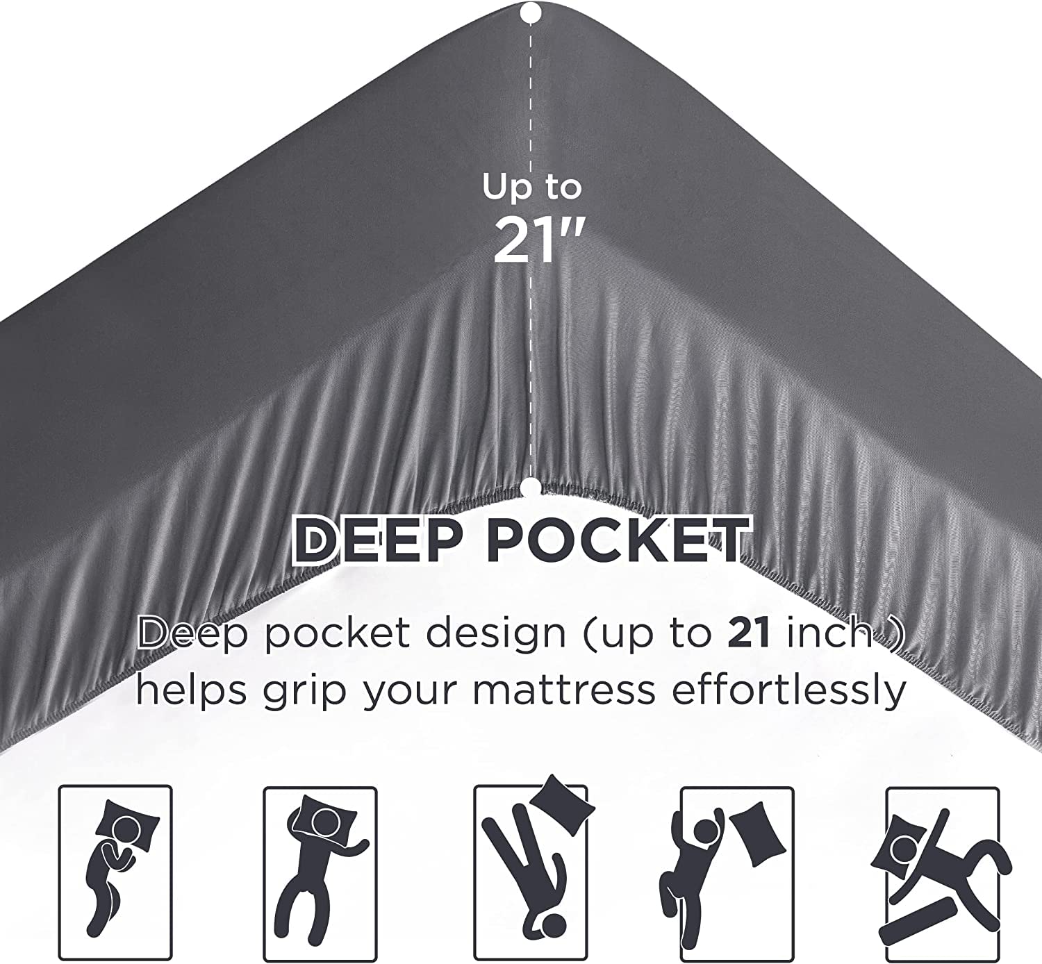 Bedsure side profile showing depth demonstrates deep-pocket fit advantage