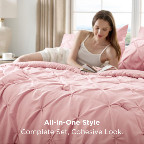 Bedsure side profile showing comforter loft and lightweight fill for balanced warmth