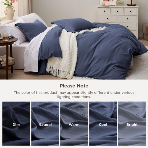 Bedsure king duvet on mattress showing size fit and generous coverage for tall beds
