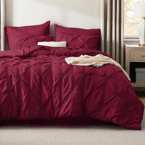 Bedsure size comparison on king bed showing full coverage and neat drape
