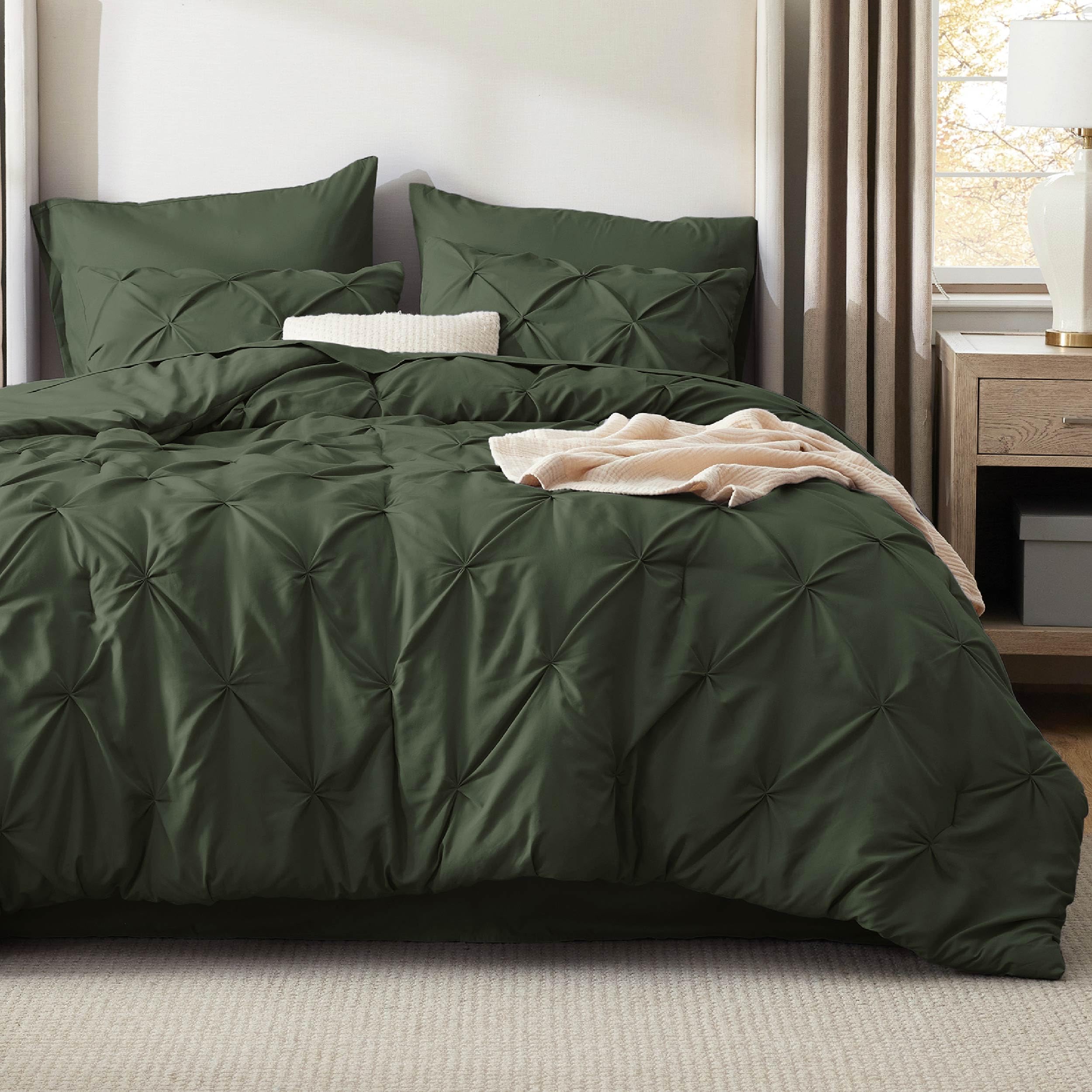 Bedsure bedding on king mattress showing size scale and full coverage benefit