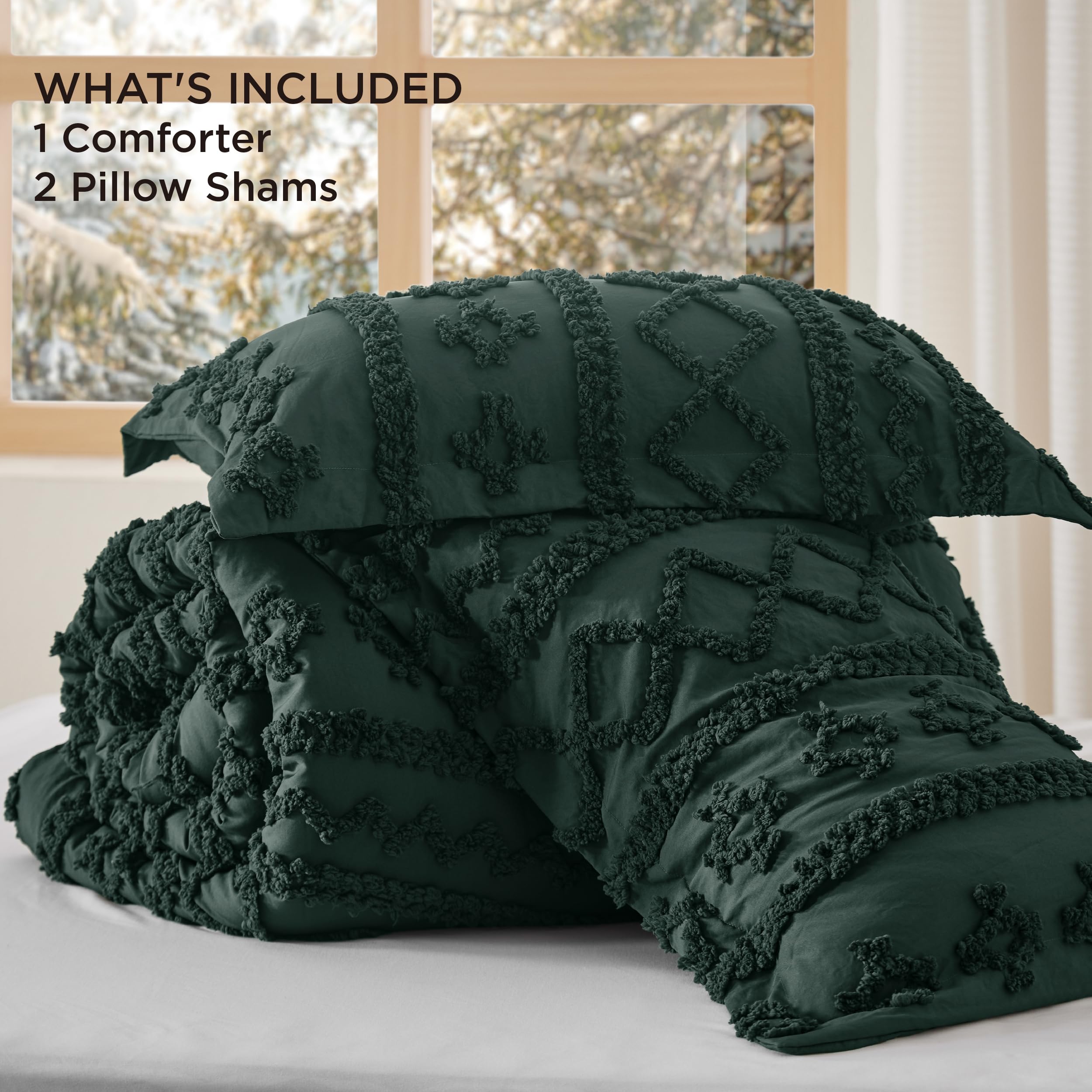 Bedsure on queen bed size comparison showing 90x90 coverage and recommended drape