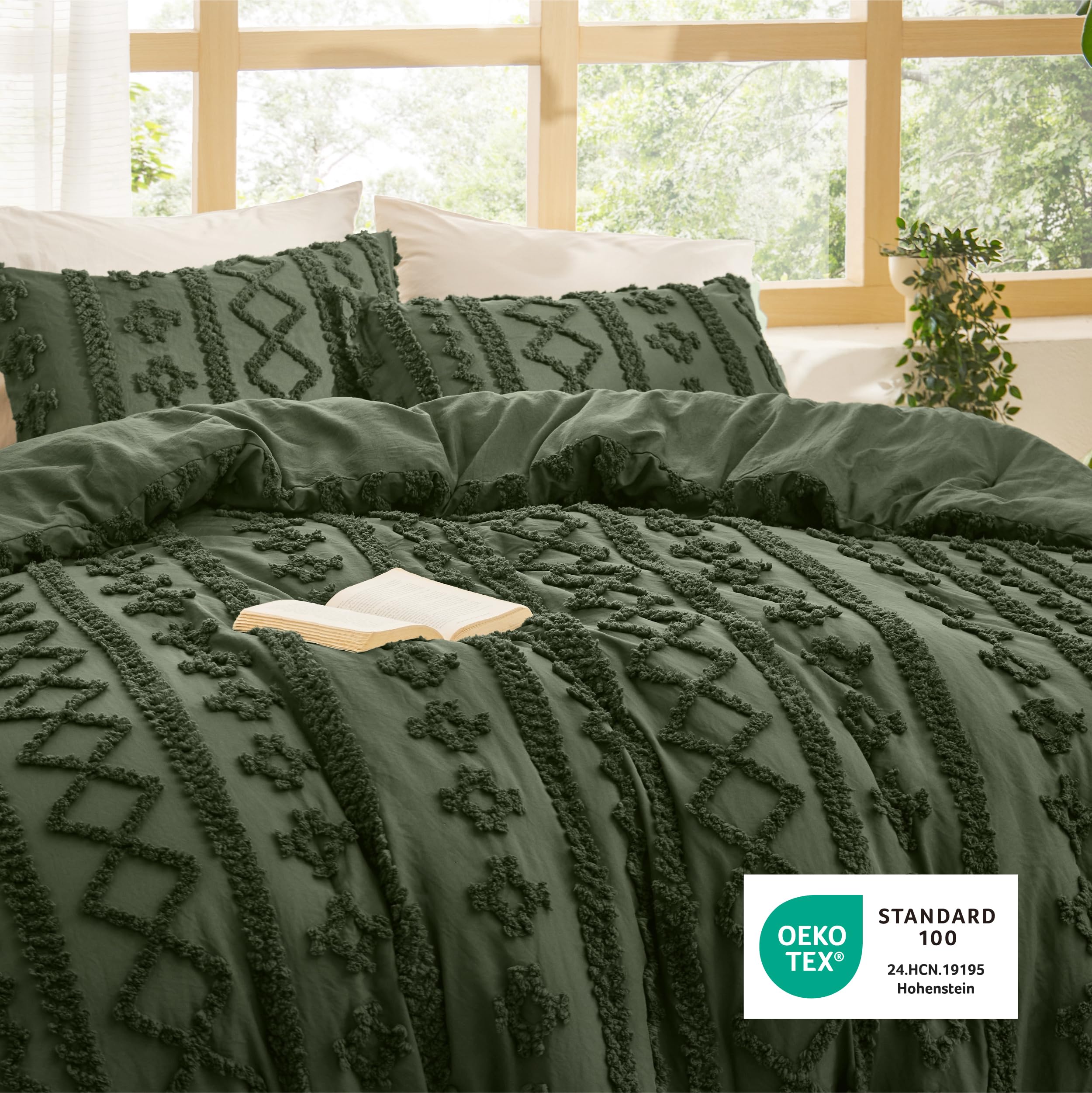 Bedsure queen-size drape on bed showing scale and full coverage benefit