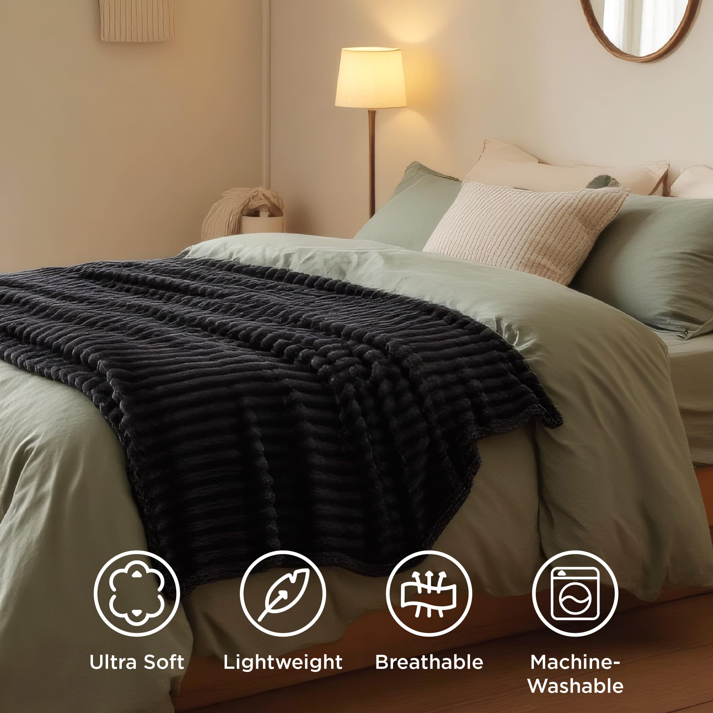 Bedsure blanket next to pillow illustrating Twin XL scale and proportion