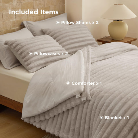 Bedsure beside carry-on suitcase to show scale and travel-friendly compression