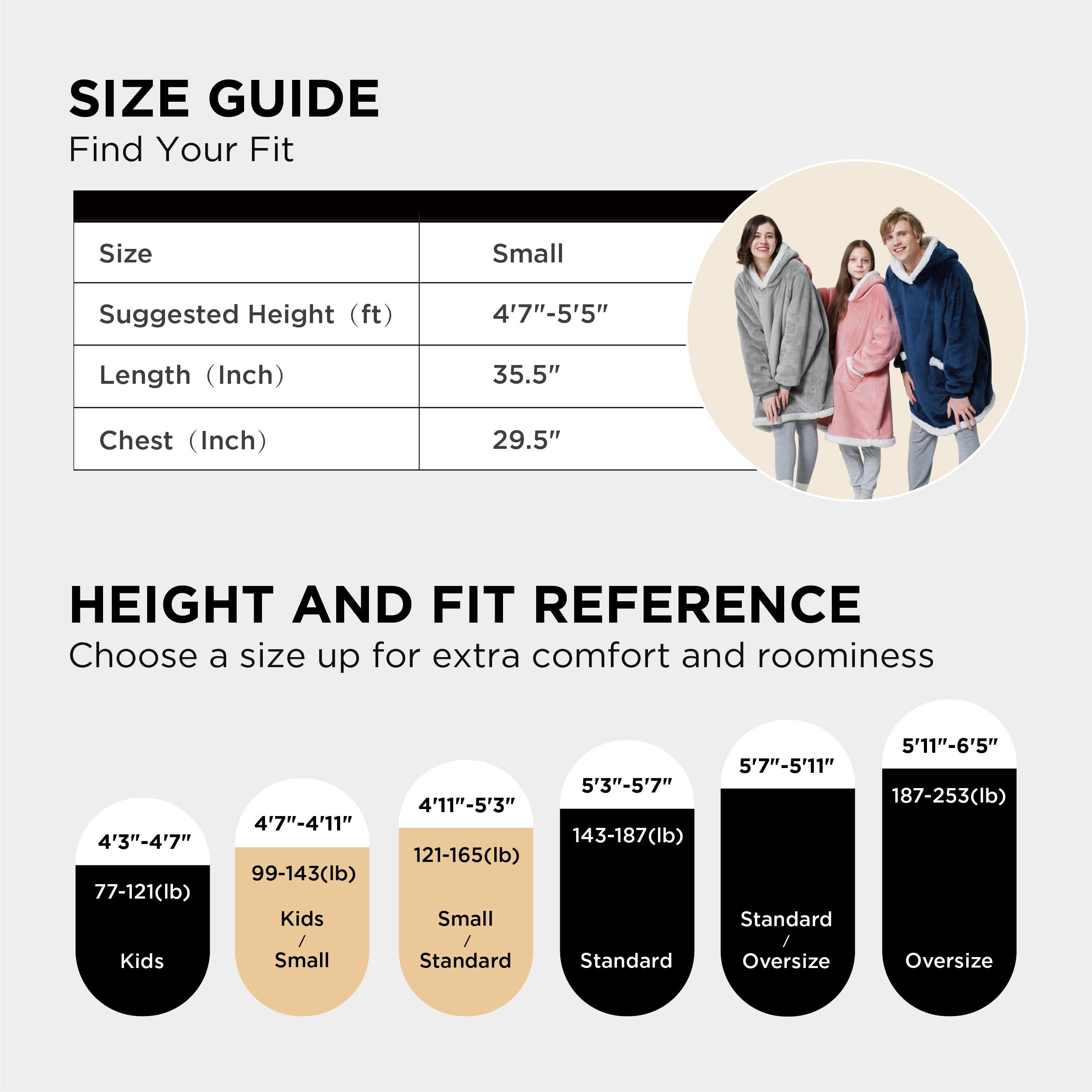 Bedsure small size comparison beside common objects to show scale