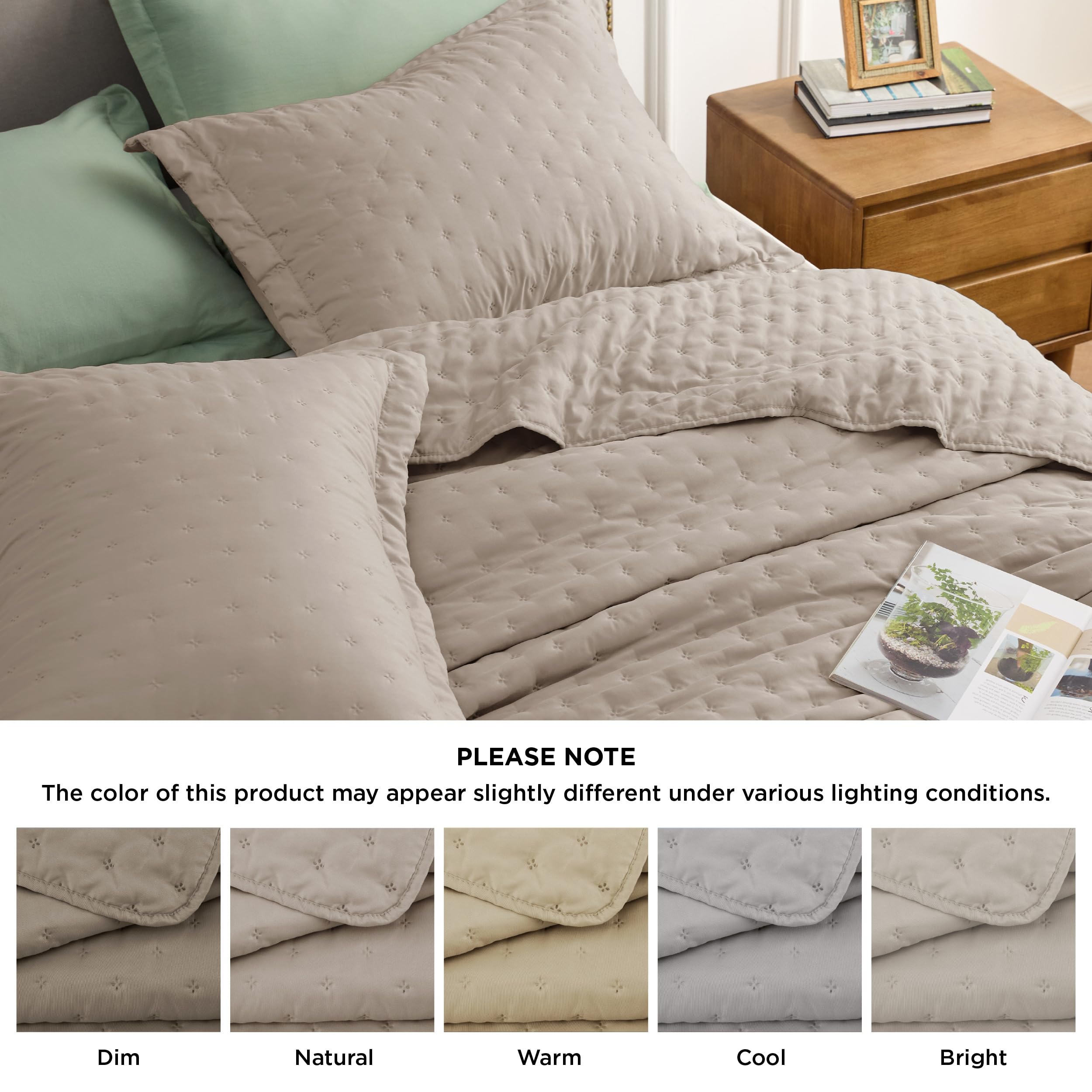 Bedsure quilt dimensions overlay showing king size coverage benefit