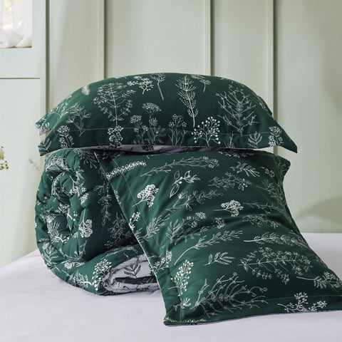 Bedsure comforter on bed scale comparison showing queen size fit and coverage