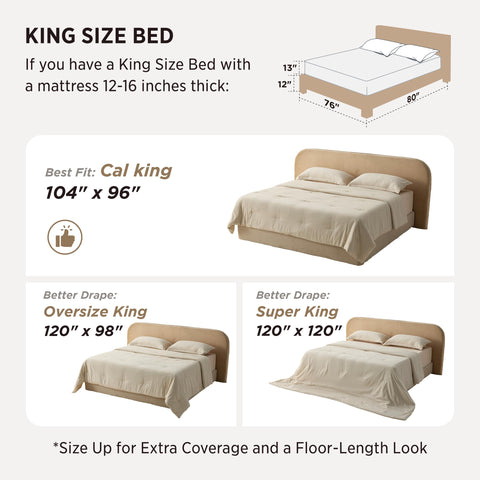 Bedsure comforter on king bed showing oversized drape for full coverage