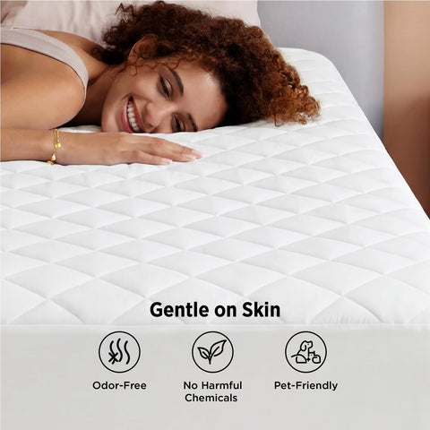 Bedsure size scale mattress depth comparison showing fit on a 22-inch mattress to ensure correct sizing