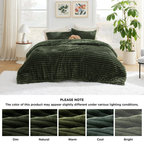 Bedsure comforter scale on king bed showing oversized 90 by 90 coverage