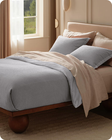 Bedsure duvet on king bed showing scale and generous coverage for full-size comfort