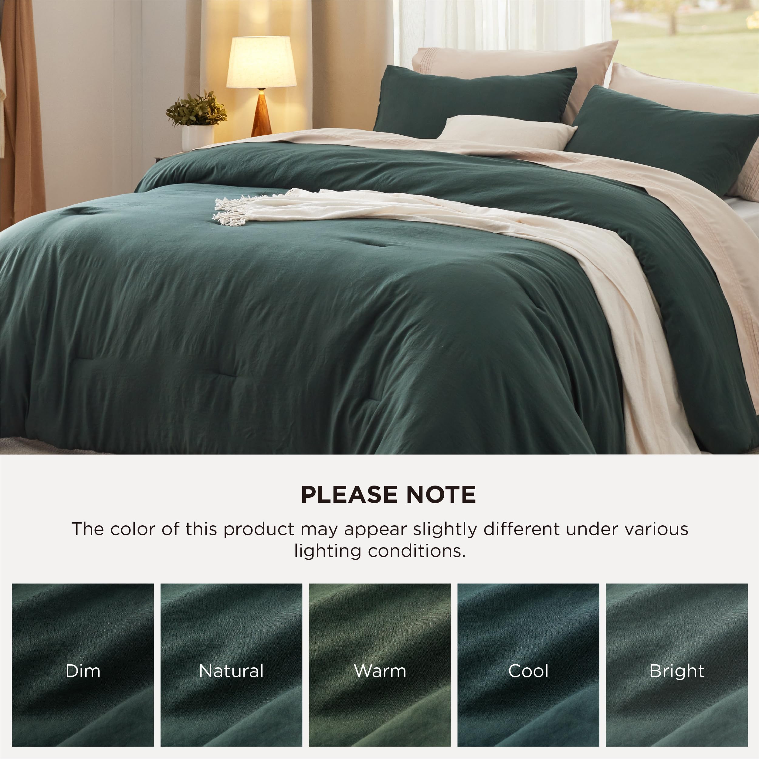 Bedsure comforter on queen bed illustrating 90x90 size coverage and proper drape
