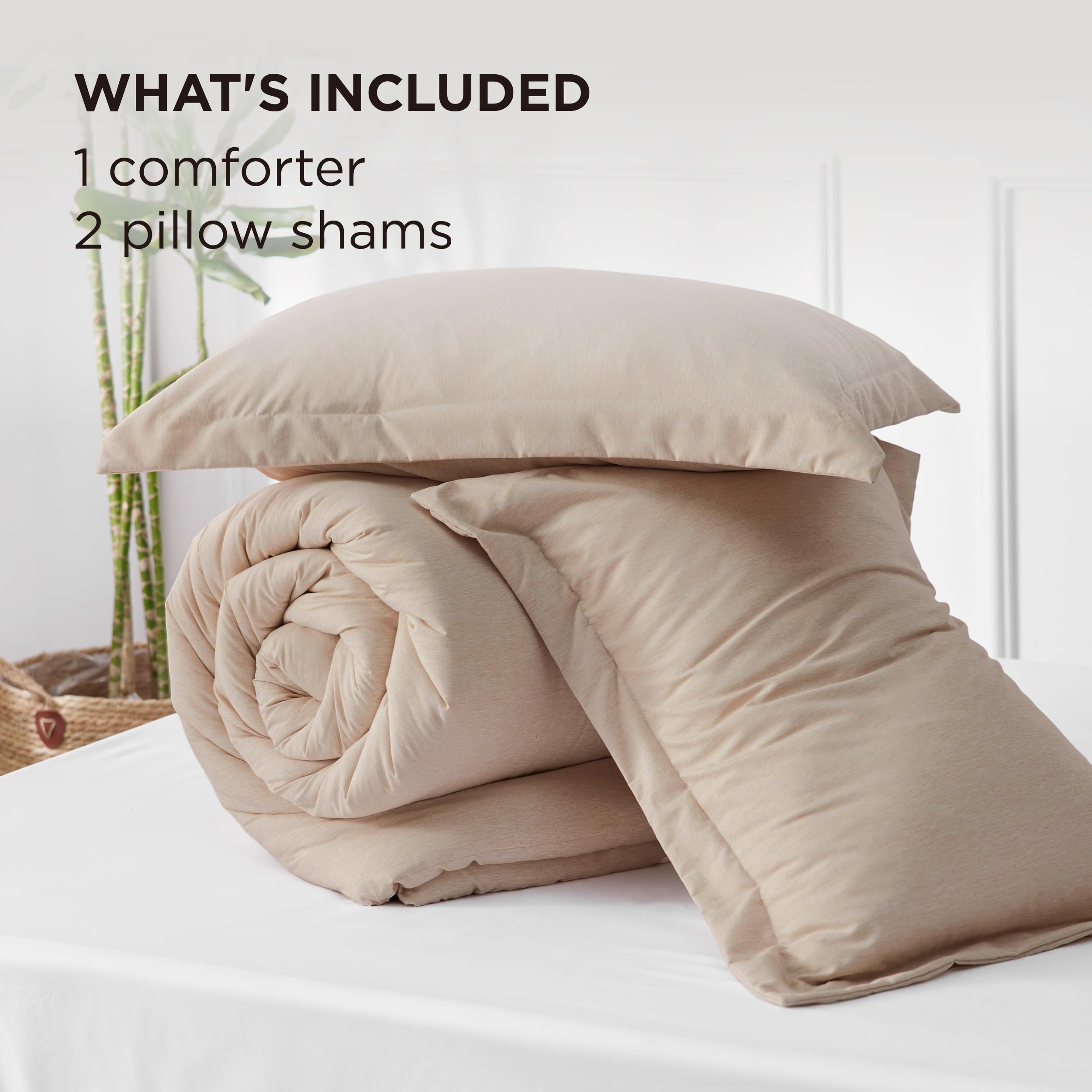 Bedsure on a queen bed showing true-to-size coverage and neat bed presentation