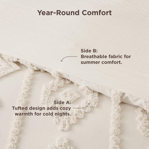 Bedsure comforter on queen bed showing full-size coverage benefit