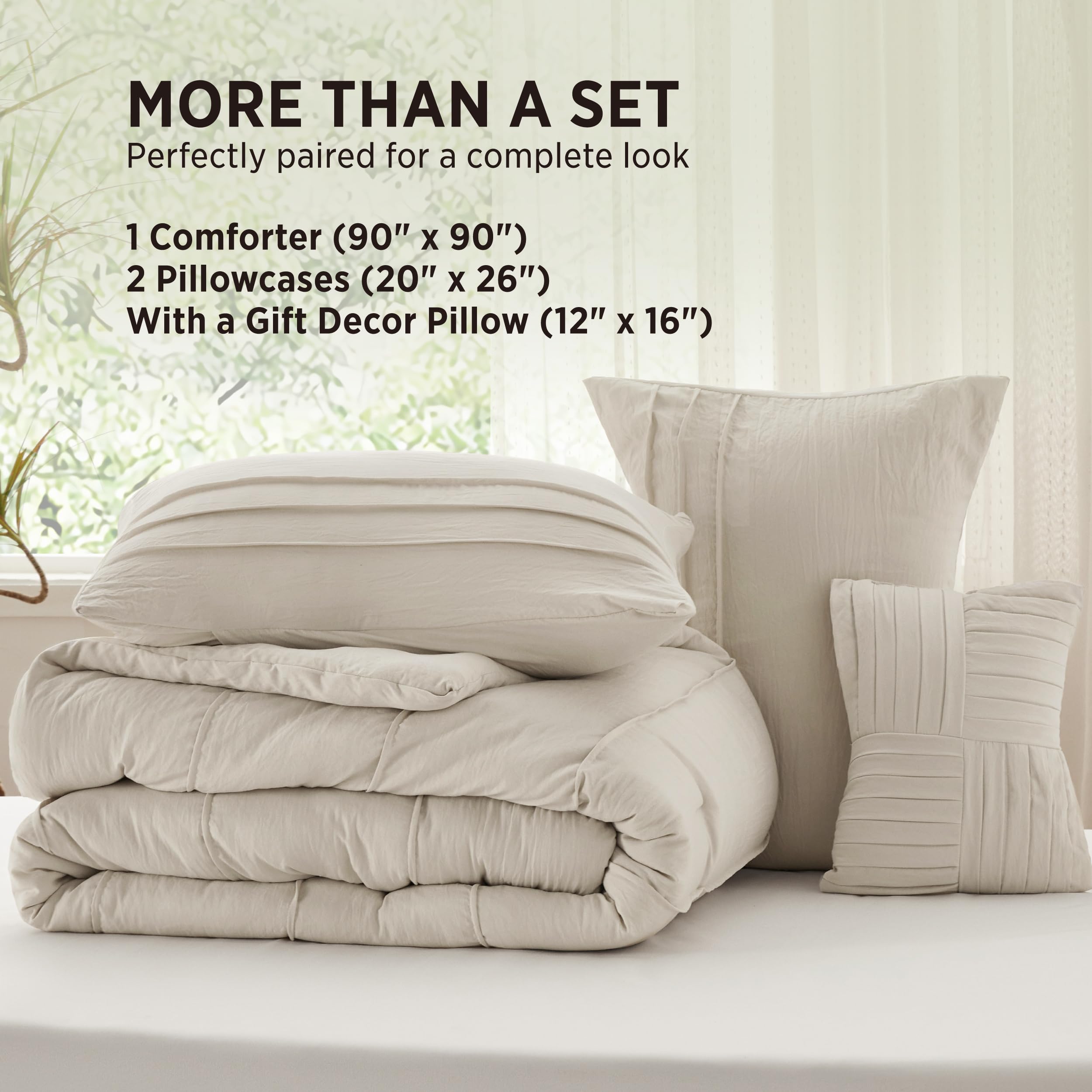 Bedsure comforter size on queen bed showing full coverage and drape