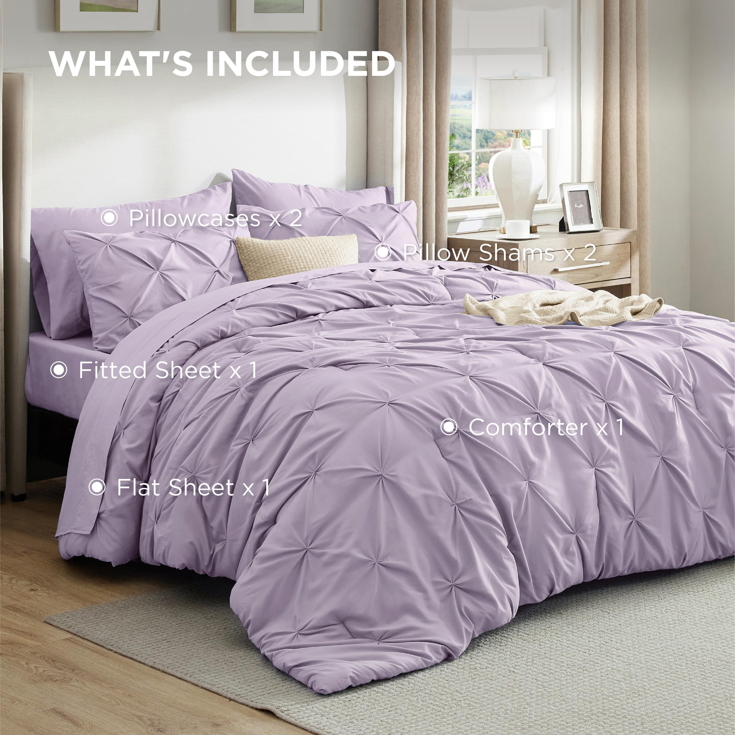 Bedsure queen bed size comparison showing scale and fit on a standard mattress