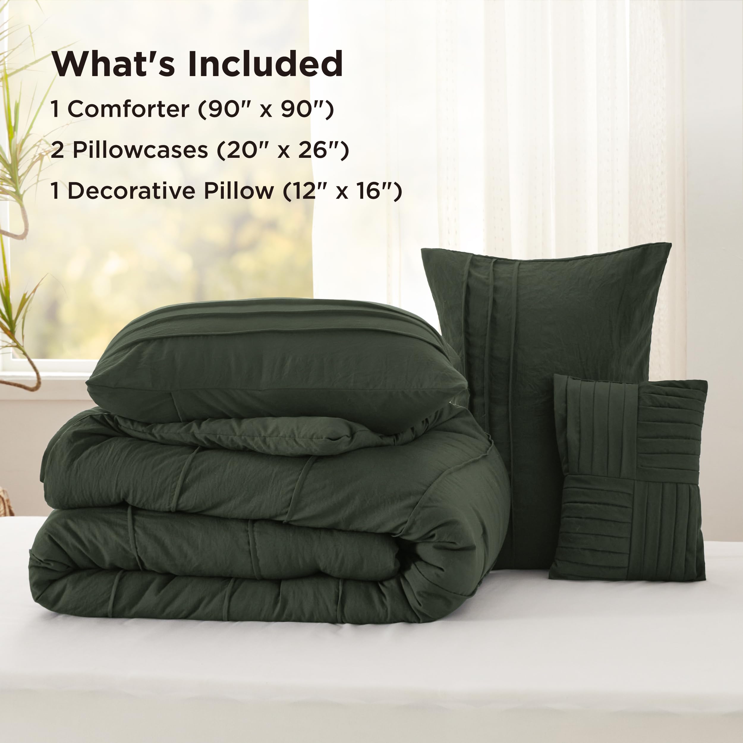 Bedsure queen-size comforter on bed showing scale and full mattress coverage