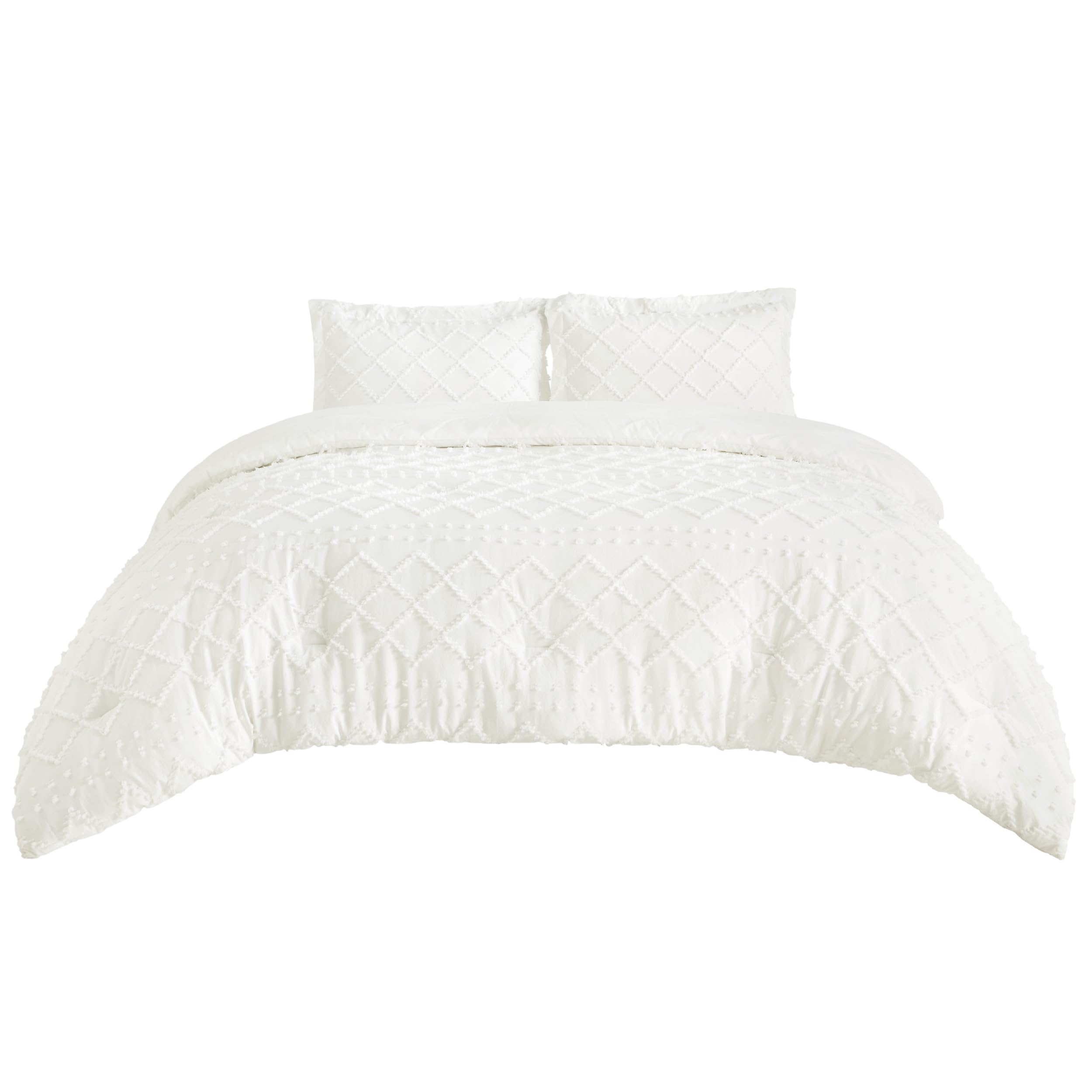 Bedsure Twin XL comforter on bed showing scale and coverage for dorm mattresses
