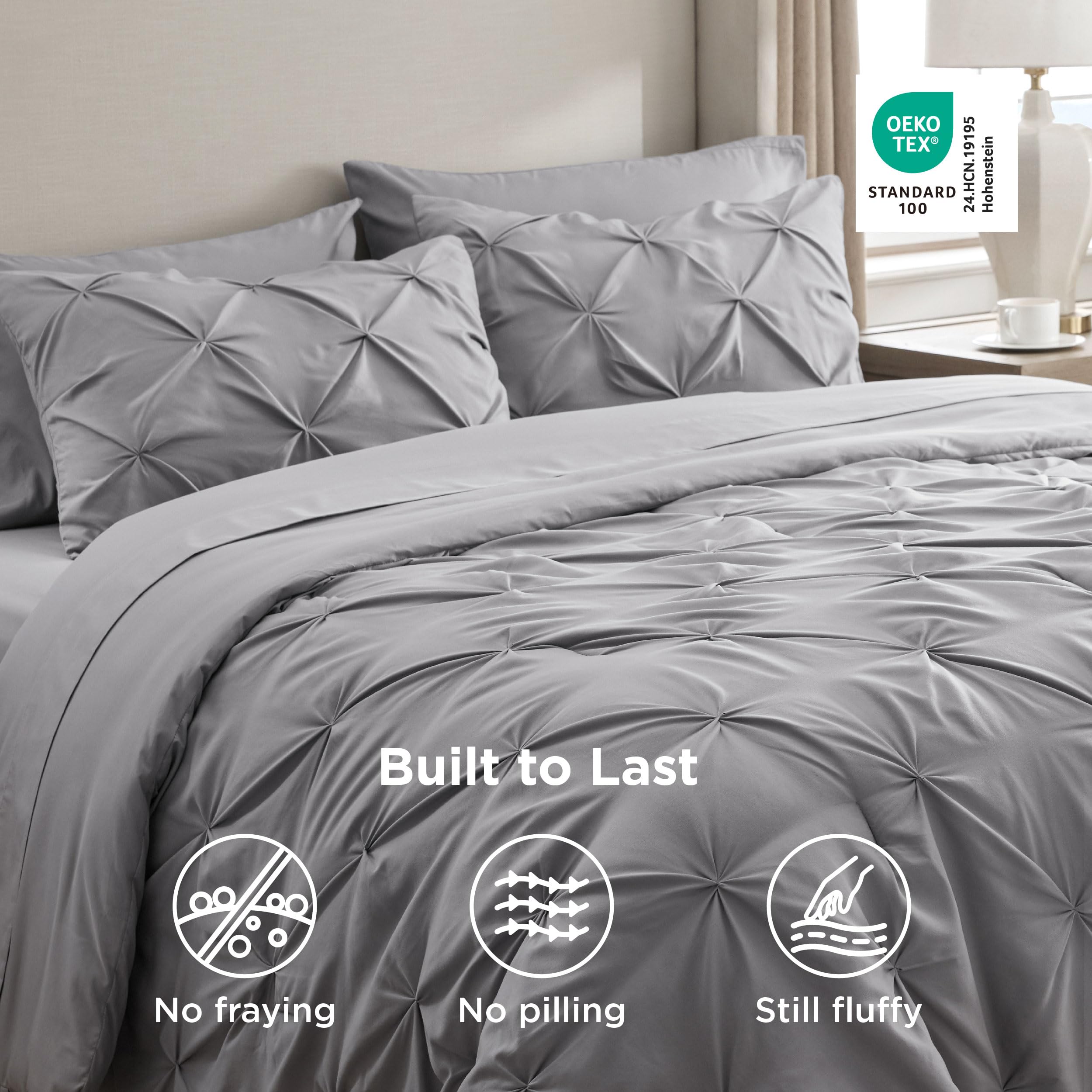 Bedsure twin bedding next to ruler showing scale, accurate sizing clarity